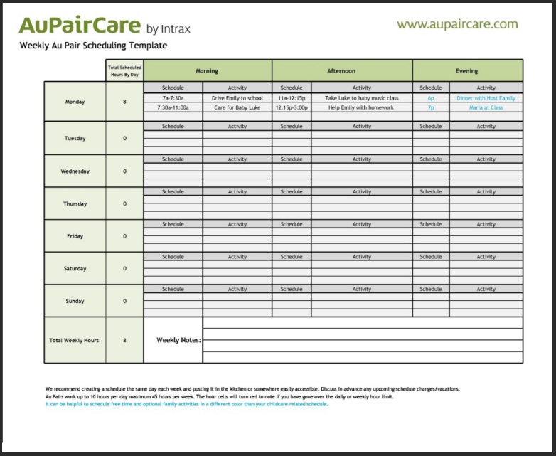 Productive Hourly Schedule Template